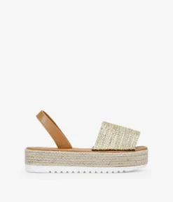 Bosanova Espadrilles | Sandales Spartiates | Espadrilles en sparte doré avec plateforme