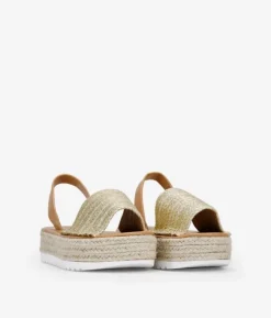 Bosanova Espadrilles | Sandales Spartiates | Espadrilles en sparte doré avec plateforme