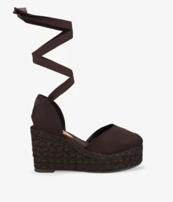 Bosanova Espadrilles | Sandales Compensées | Espadrilles marron à semelle compensée en sparte