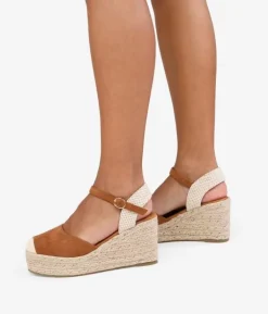 Bosanova Espadrilles | Sandales Compensées | Espadrilles marron avec bracelet et semelle en sparte