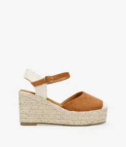 Bosanova Espadrilles | Sandales Compensées | Espadrilles marron avec bracelet et semelle en sparte