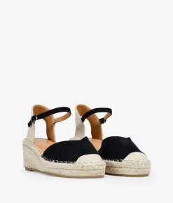Bosanova Espadrilles | Sandales Compensées | Espadrilles noires compensées en sparte