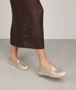 Bosanova Espadrilles | Espadrilles plates dorées à semelle en sparte