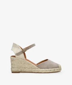 Bosanova Espadrilles | Sandales Compensées | Espadrilles taupe avec coin en sparte