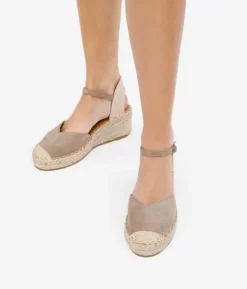 Bosanova Espadrilles | Sandales Compensées | Espadrilles taupe compensées en sparte