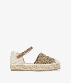 Bosanova Espadrilles | Sandales Spartiates | Espadrilles taupe en macramé avec semelle en sparte