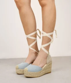Bosanova Espadrilles | Sandales Compensées | Espadrilles texanes à lacets et cale en sparte