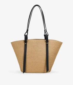 Bosanova Sacs Raphia Et Crochet | Sacs Porté Épaule | Fourre-tout à bandoulière avec fermeture éclair