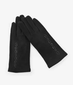 Femme Bosanova Gants | Gants noirs avec détail brillant