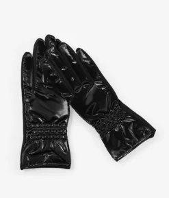 Femme Bosanova Gants | Gants rembourrés noirs brillants