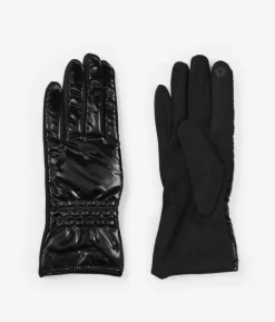 Femme Bosanova Gants | Gants rembourrés noirs brillants