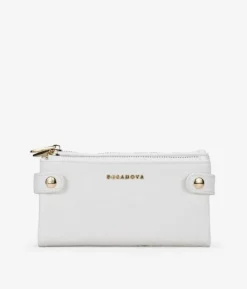 Femme Bosanova Portefeuilles | Grand portefeuille blanc à double fermeture éclair