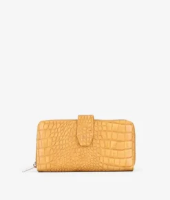 Femme Bosanova Porte-monnaie | Portefeuilles | Grand portefeuille orange effet crocodile