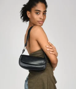 Bosanova Sac Minaudières | Sacs Porté Épaule | Mini sac bandoulière noir à rabat
