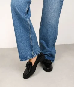 Bosanova Chaussures Et Mocassins | Mocassin plat noir avec noeud