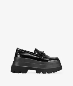 Bosanova Chaussures Et Mocassins | Plateformes | Mocassins noirs à plateforme et broche