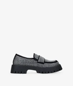 Bosanova Chaussures Et Mocassins | Mocassins noirs avec strass