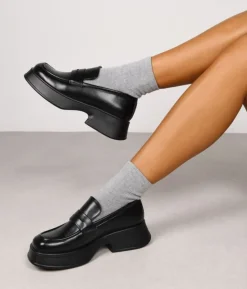 Bosanova Plateformes | Chaussures Et Mocassins | Mocassins plateforme noirs à bout carré