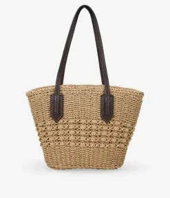 Bosanova Sacs Raphia Et Crochet | Sacs Porté Épaule | Nacelle en raphia beige avec fermeture éclair