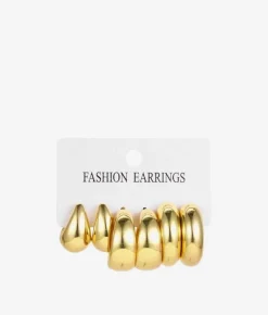 Bosanova Boucles D'oreilles | Pack de boucles d'oreilles métalliques dorées