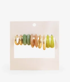 Bosanova Boucles D'oreilles | Parure de boucles d'oreilles en résine et métal