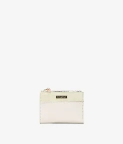 Femme Bosanova Portefeuilles | Petit portefeuille beige avec logo et zip