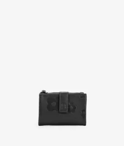 Femme Bosanova Portefeuilles | Petit portefeuille en cuir noir avec fermeture éclair et compartiments