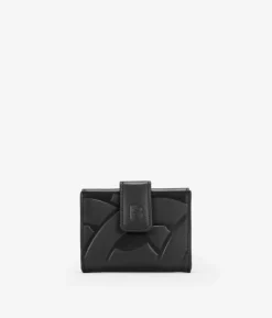 Femme Bosanova Portefeuilles | Petit portefeuille en cuir noir à rabat