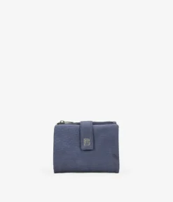 Femme Bosanova Portefeuilles | Petit portefeuille en cuir texturé bleu
