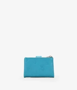 Femme Bosanova Portefeuilles | Petit portefeuille en cuir bleu avec fermeture éclair et compartiments
