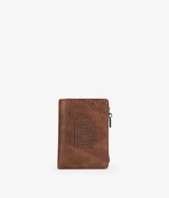 Femme Bosanova Portefeuilles | Petit portefeuille marron avec logo clouté
