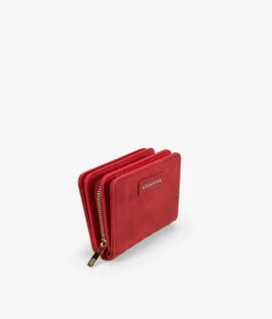 Femme Bosanova Portefeuilles | Petit portefeuille rouge avec fermeture éclair et logo