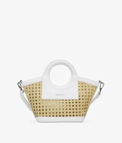 Bosanova Sacs Raphia Et Crochet | Sacs À Bandoulière | Petit sac à main beige avec filet en osier