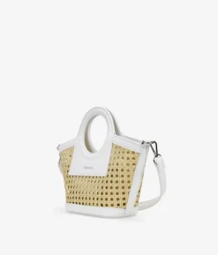 Bosanova Sacs Raphia Et Crochet | Sacs À Bandoulière | Petit sac à main beige avec filet en osier