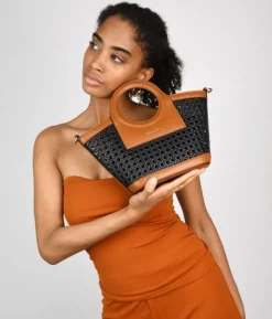 Bosanova Sacs À Bandoulière | Sacs Raphia Et Crochet | Petit sac à main noir avec filet en osier