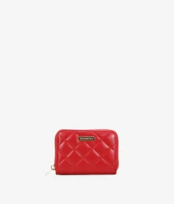 Femme Bosanova Porte-monnaie | Petit sac à main rouge avec surpiqûres et fermeture éclair