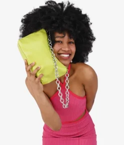 Bosanova Sacs À Bandoulière | Sacs Porté Épaule | Petit sac citron vert avec chaîne