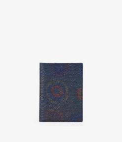 Femme Bosanova Portefeuilles | Porte-cartes en cuir bleu avec gravure