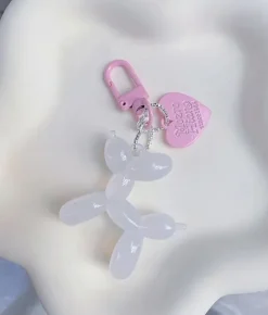 Bosanova Charms | Porte-clés chien blanc avec coeurs