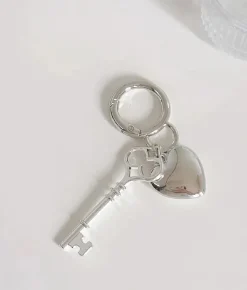 Bosanova Charms | Porte-clés clé et coeur en argent