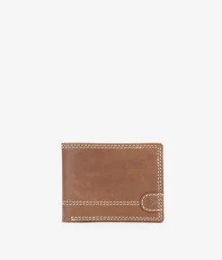 Homme Bosanova Porte-monnaie Homme | Portefeuilles | Portefeuille américain en cuir marron avec coutures et porte-monnaie