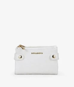 Femme Bosanova Portefeuilles | Portefeuille blanc souple avec double fermeture éclair