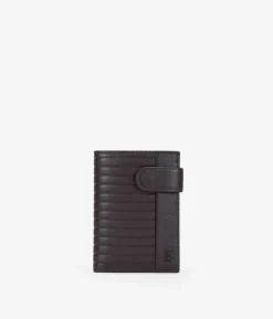 Homme Bosanova Portefeuilles | Portefeuille en cuir marron avec poche à monnaie et rabat