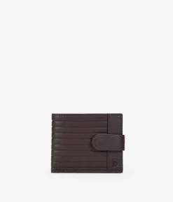 Homme Bosanova Portefeuilles | Portefeuille en cuir marron avec poche à monnaie et rabat