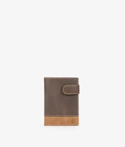 Homme Bosanova Portefeuilles | Portefeuille en cuir marron à rabat