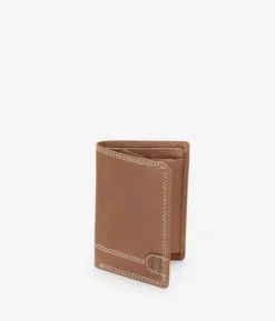 Homme Bosanova Porte-monnaie Homme | Portefeuilles | Portefeuille en cuir marron avec coutures et porte-monnaie