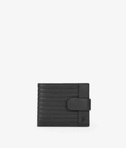 Homme Bosanova Portefeuilles | Portefeuille en cuir noir avec poche à monnaie et rabat
