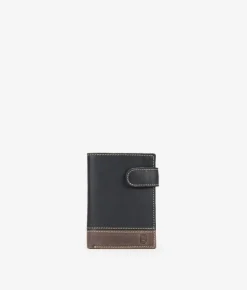Homme Bosanova Portefeuilles | Portefeuille en cuir noir à rabat