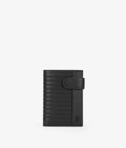 Homme Bosanova Portefeuilles | Portefeuille en cuir noir avec poche à monnaie et rabat