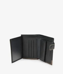 Homme Bosanova Portefeuilles | Portefeuille en cuir noir à rabat